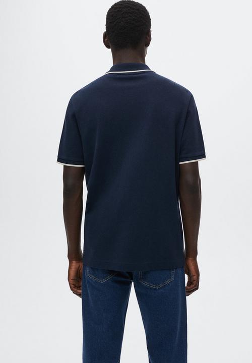 MANGO - Aloe golfer button shirt - navy