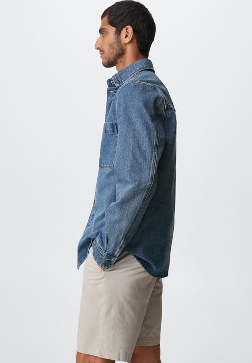 MANGO - Howard pocket denim overshirt - blue