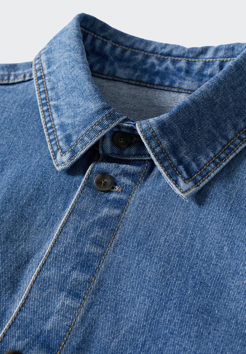 MANGO - Howard pocket denim overshirt - blue