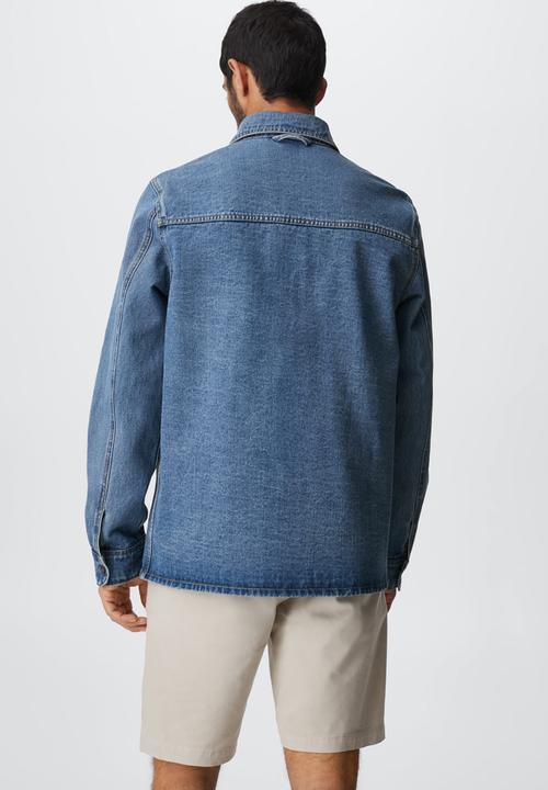 MANGO - Howard pocket denim overshirt - blue