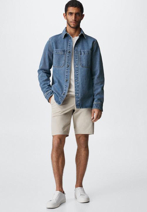 MANGO - Howard pocket denim overshirt - blue