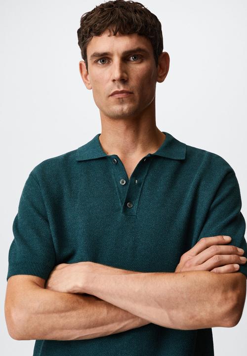 MANGO - Goya textured golfer - blue