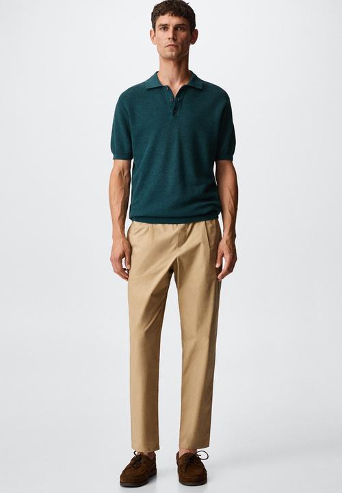 MANGO - Goya textured golfer - blue