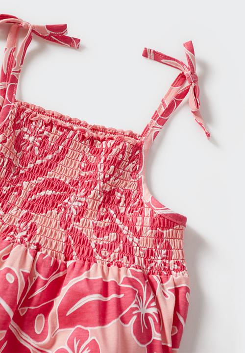 MANGO - Dress leaves - pink