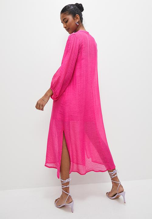 VELVET - Balloon sleeve kaftan - hot magenta