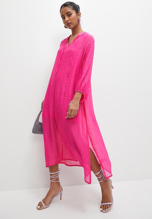 VELVET - Balloon sleeve kaftan - hot magenta