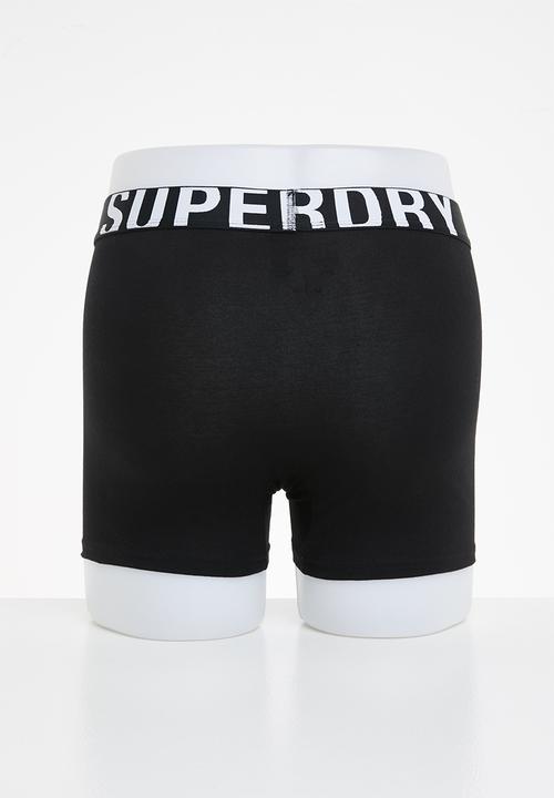 Superdry. - Boxer dual logo double pack - black & optic