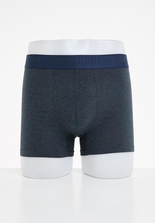 Superdry. - Boxer multi double pack - bright blue & navy marl