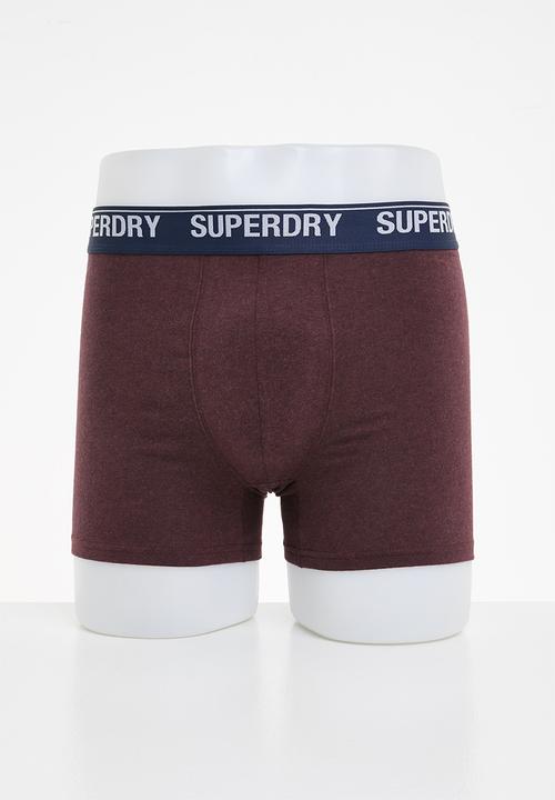 Superdry. - Boxer multi double pack - burgundy & red