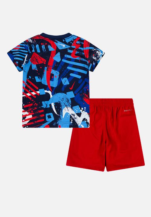 Nike - Nkb b nk df thrill tee & short set - university blue & red