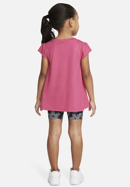 Nike - Nike girls sport daisy bike short set - black & pink