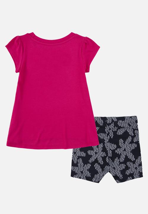Nike - Nike girls sport daisy bike short set - black & pink
