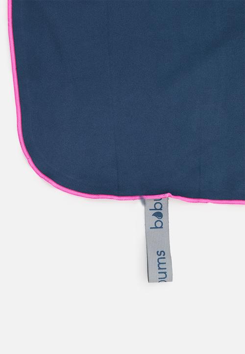 Bobums - Gym towel with zip set of 2 - coral  & navy