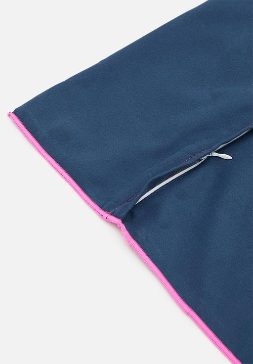 Bobums - Gym towel with zip set of 2 - coral  & navy