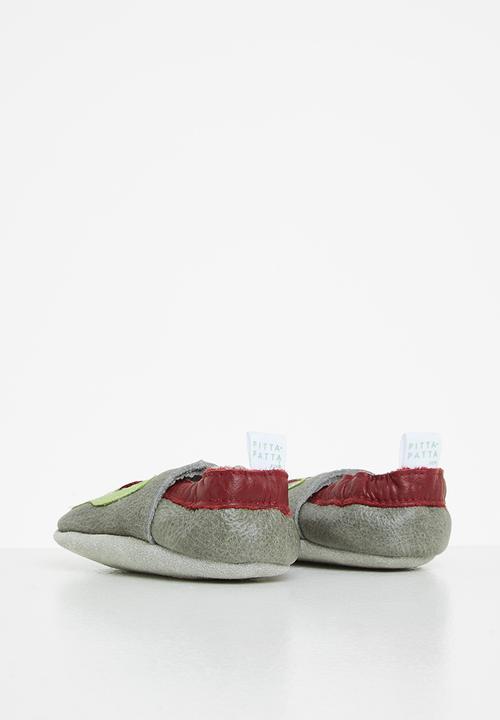 Pitta-Patta Shoes - Friendly dino leather boys shoes -  grey