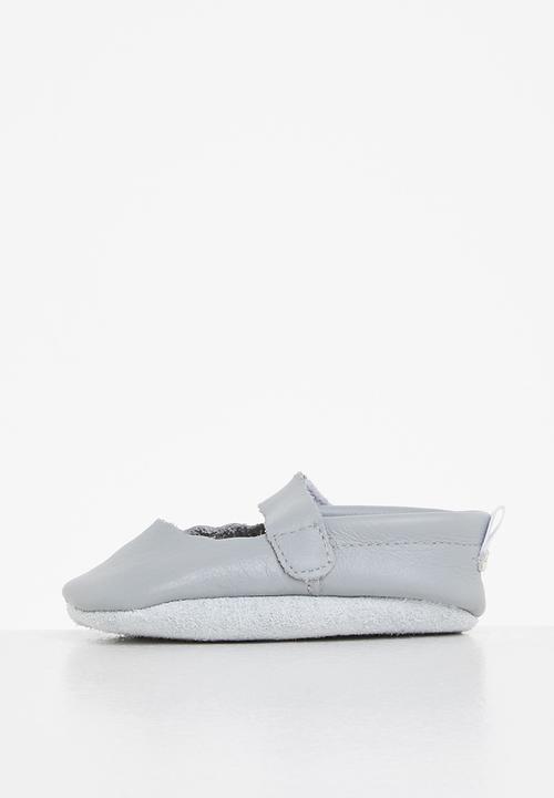 Pitta-Patta Shoes - Strappy leather girls shoes - light grey