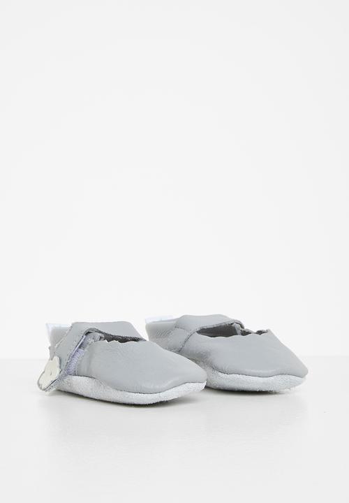 Pitta-Patta Shoes - Strappy leather girls shoes - light grey