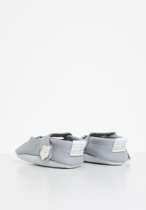 Pitta-Patta Shoes - Strappy leather girls shoes - light grey