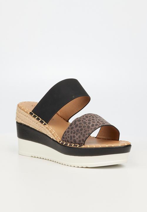 Miss Black - Wild2 mule wedge heel - black 