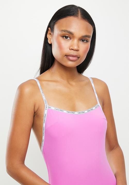 Calvin Klein - Square neck one piece - helio hue