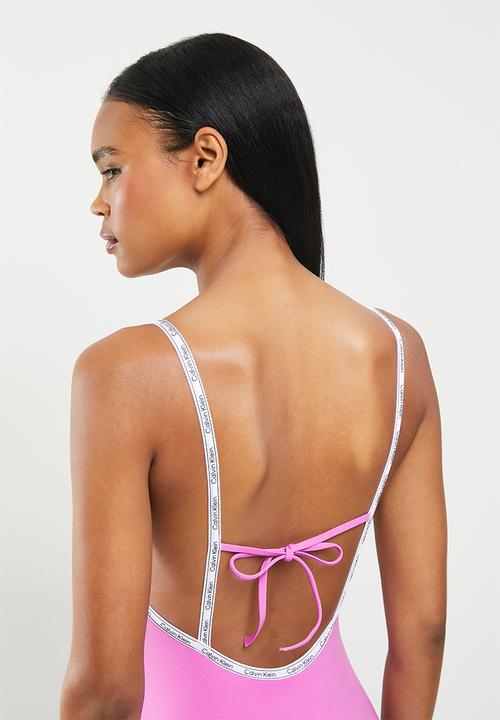 Calvin Klein - Square neck one piece - helio hue