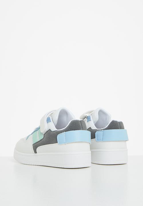Pop Candy - Boys colour block sneaker - white & blue