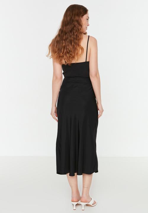 Trendyol - High waist flared skirt - black