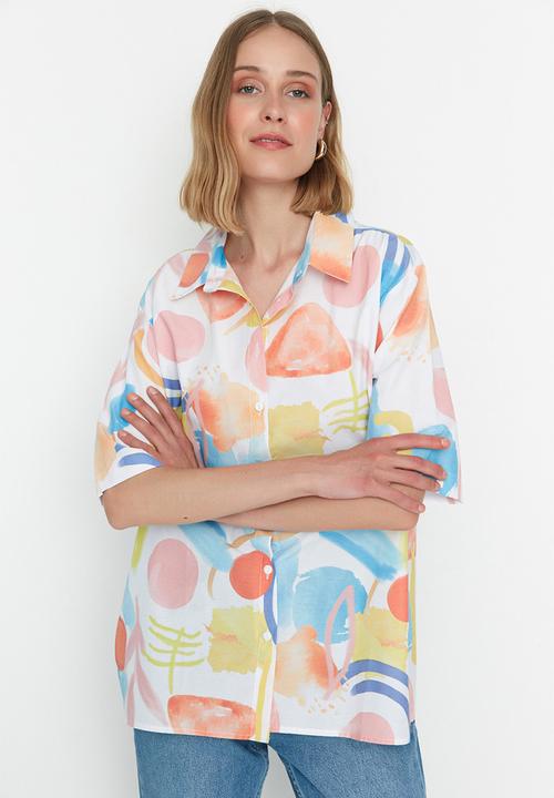 Trendyol - Tall printed short sleeve shirt - multi