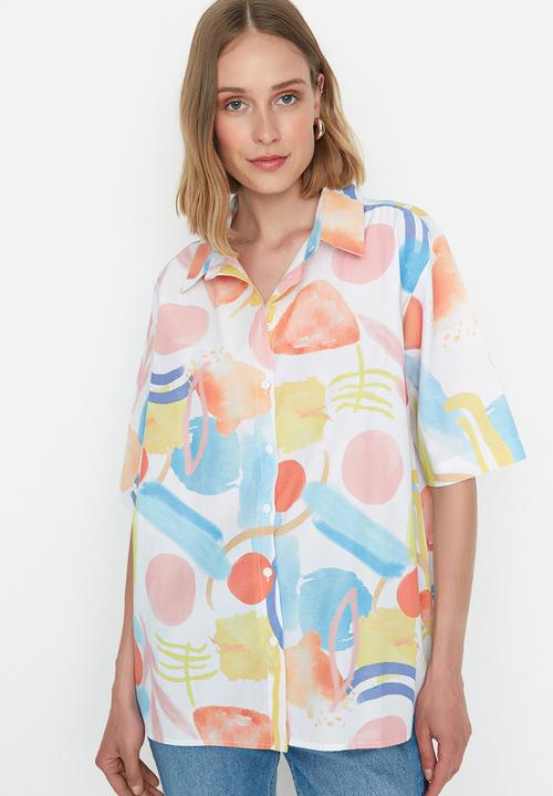 Trendyol - Tall printed short sleeve shirt - multi