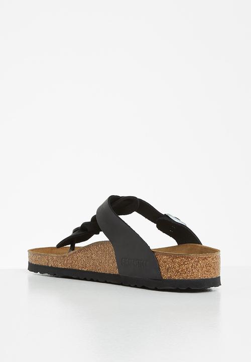 Birkenstock - Gizeh braided fl waxy oiled leather regular - black