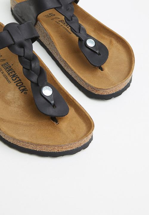 Birkenstock - Gizeh braided fl waxy oiled leather regular - black