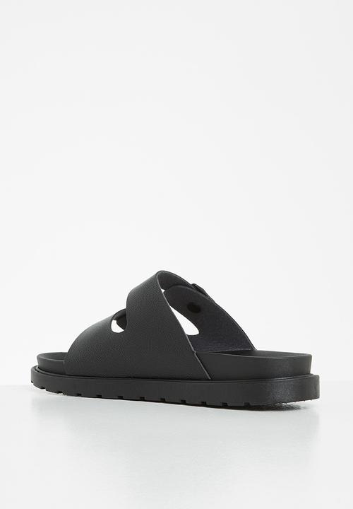 Madison® - Crystal double buckle slide - black