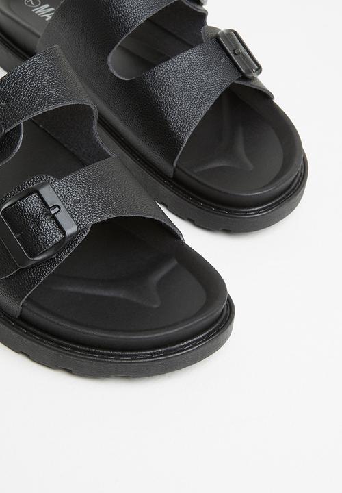 Madison® - Crystal double buckle slide - black