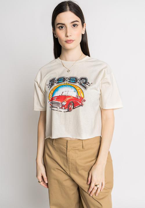 Daisy Street - Cropped tyler tee - natural
