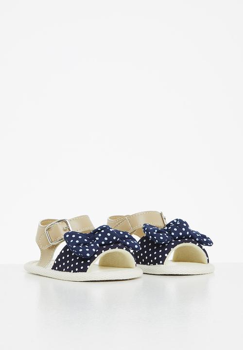 Pop Candy - Baby  polka dot sandal - navy