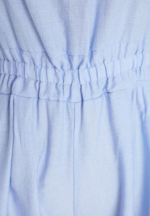 Trendyol - Plus waist detailed woven jumpsuit - blue