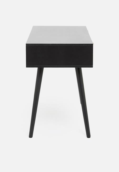 Sixth Floor - Rattan 2 drawer desk - black