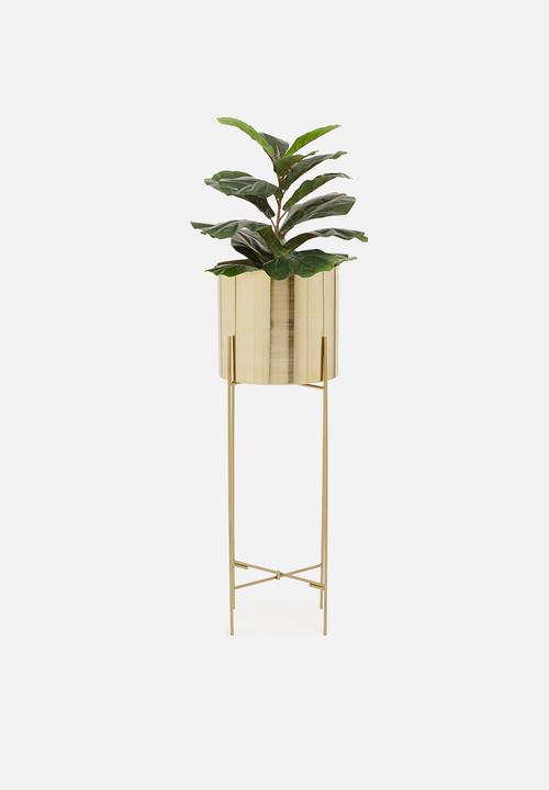 H&S - Vine standing planter - gold