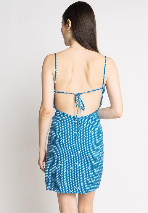 Daisy Street - Mini cami dress - blue gingham dolphin