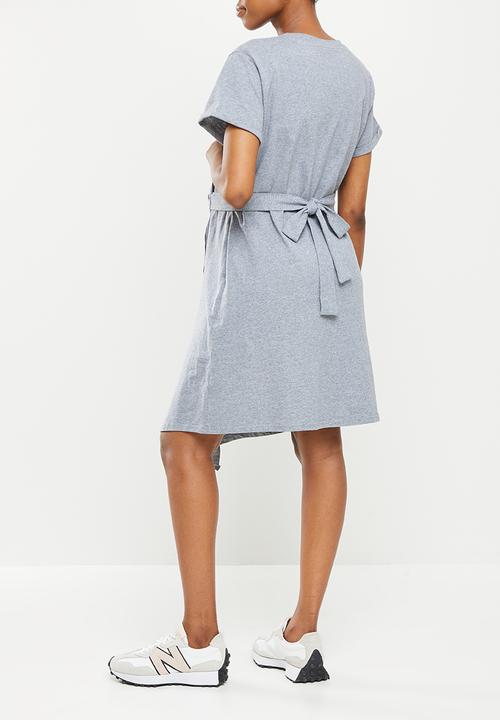 dailyfriday - Maternity tie back dress - grey melange