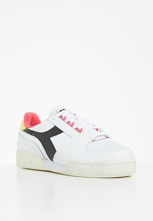 Diadora - Davis leather - white/black/lime