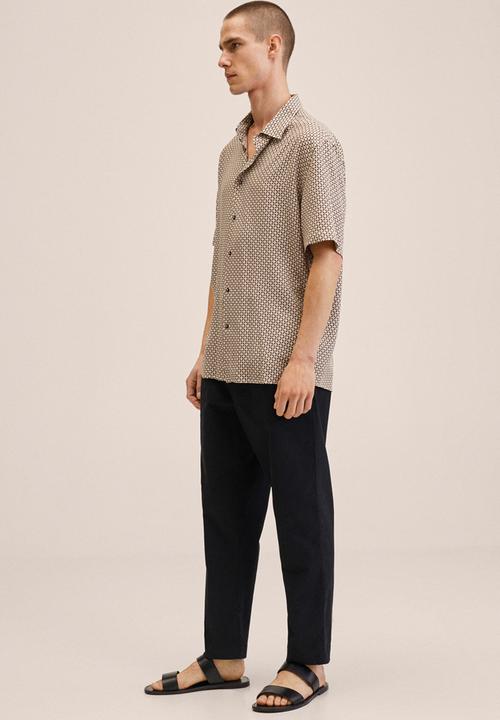 MANGO - Carminha geo print shirt - beige
