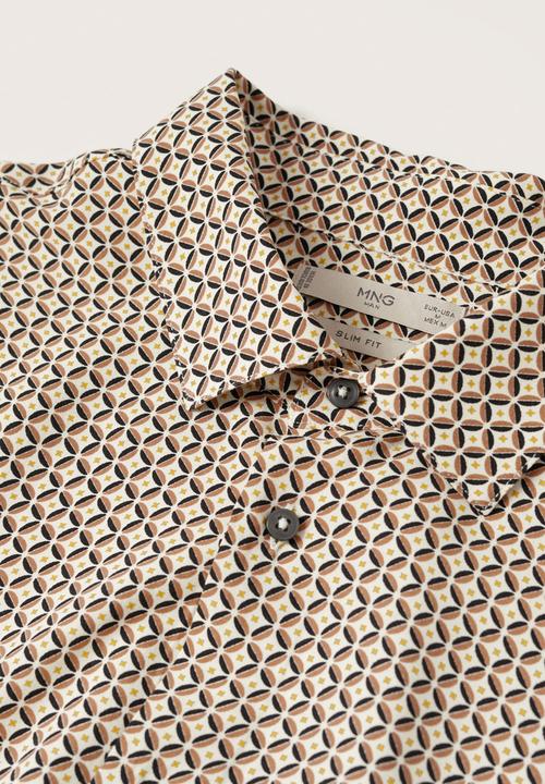 MANGO - Carminha geo print shirt - beige