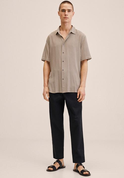MANGO - Carminha geo print shirt - beige