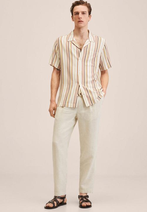 MANGO - Foz shirt  - beige