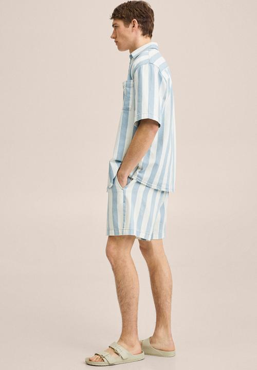 MANGO - Parasol bermuda shorts - blue