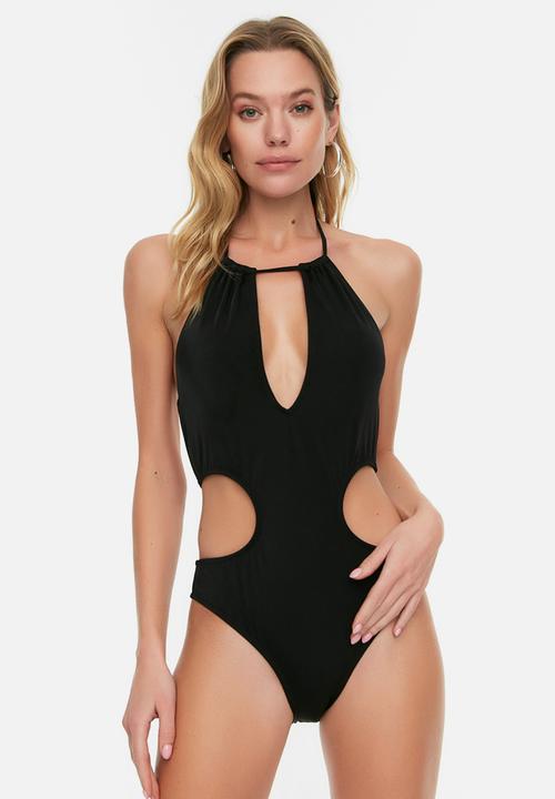 Trendyol - Cut out detailed swimsuit - black