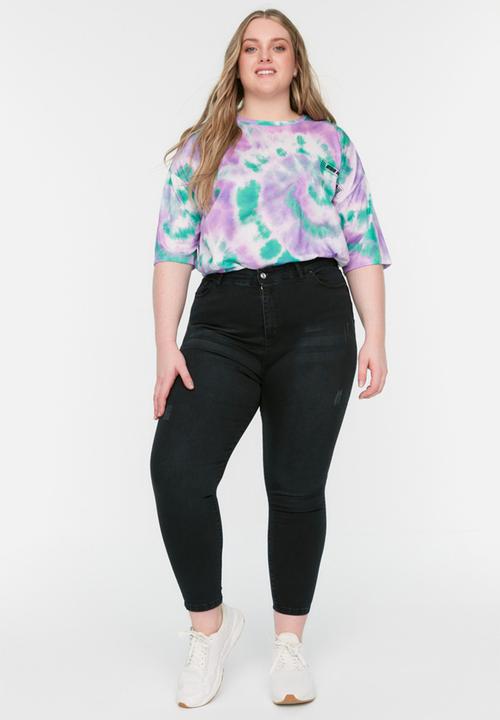 Trendyol - Plus high waist skinny jeans - black