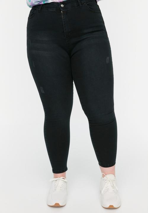Trendyol - Plus high waist skinny jeans - black