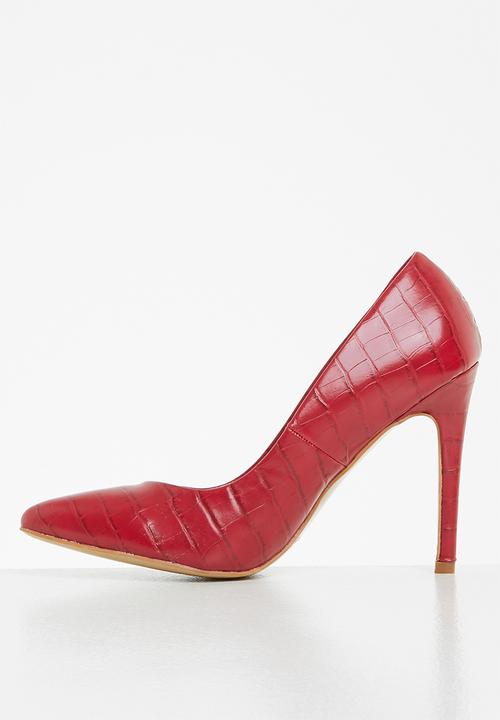 Superbalist - Croc print stilleto - red